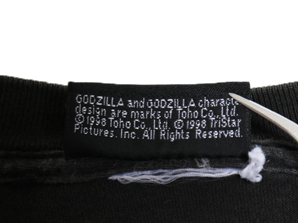 90s ★ ゴジラ 大判 イラスト プリント Tシャツ メンズ L 程/ オールド オフィシャル 当時物 ムービー 映画 キャラクター グラフィック 黒