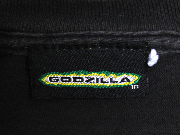 90s ★ ゴジラ 大判 イラスト プリント Tシャツ メンズ L 程/ オールド オフィシャル 当時物 ムービー 映画 キャラクター グラフィック 黒