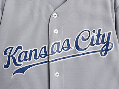 USA製 ロイヤルズ ベースボール シャツ メンズ L / MLB オフィシャル マジェスティック 大リーグ ユニフォーム ゲームシャツ 重ね着 前開き
