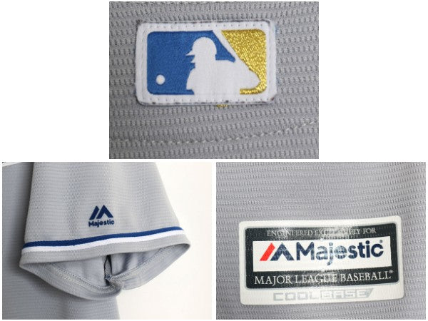 USA製 ロイヤルズ ベースボール シャツ メンズ L / MLB オフィシャル マジェスティック 大リーグ ユニフォーム ゲームシャツ 重ね着 前開き