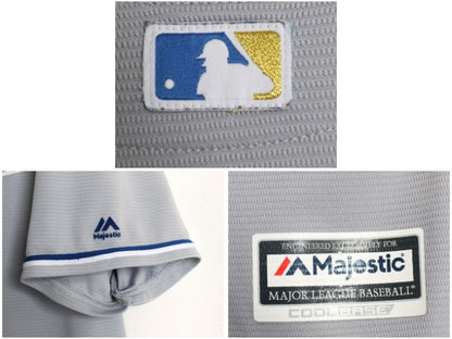 USA製 ロイヤルズ ベースボール シャツ メンズ L / MLB オフィシャル マジェスティック 大リーグ ユニフォーム ゲームシャツ 重ね着 前開き