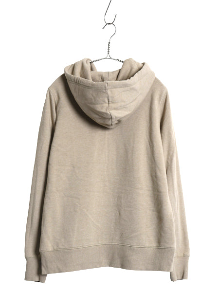 ノースフェイス スウェット フード パーカー レディース М / プルオーバー 裏起毛 トレーナー アウトドア ワンポイント 茶タグ ベージュ