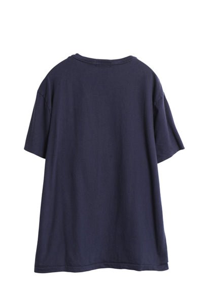 ポロベア ポロ ラルフローレン プリント 半袖 Tシャツ メンズ L 古着 キャラクター コットン カットソー シングルステッチ クルーネック 紺