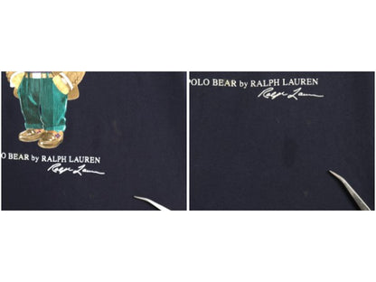 ポロベア ポロ ラルフローレン プリント 半袖 Tシャツ メンズ L 古着 キャラクター コットン カットソー シングルステッチ クルーネック 紺