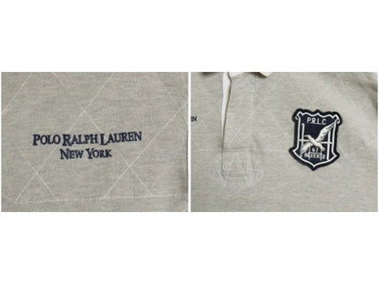 90s ポロ ラルフローレン 鹿の子 半袖 ポロシャツ メンズ XL オールド 半袖シャツ ラガーシャツ ラグビー コットン カットソー ゆったり 灰