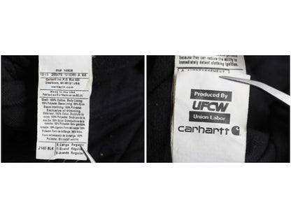 US企画 USA製 カーハート アクティブ ジャケット メンズ XL / ワーク ダック フード パーカー 中綿 キルティング ライナー ジャンパー 黒