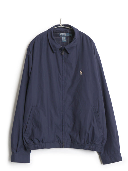 00s ポロ ラルフローレン スイングトップ ジャケット メンズ XL / オールド スムース 素材 フルジップ チェック ライナー付き 大きいサイズ