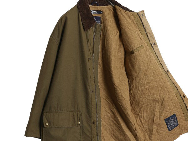 90s ★ ポロ ラルフローレン ハンティング ジャケット メンズ M / オールド カバーオール フィールド コート 中綿 キルティング コットン