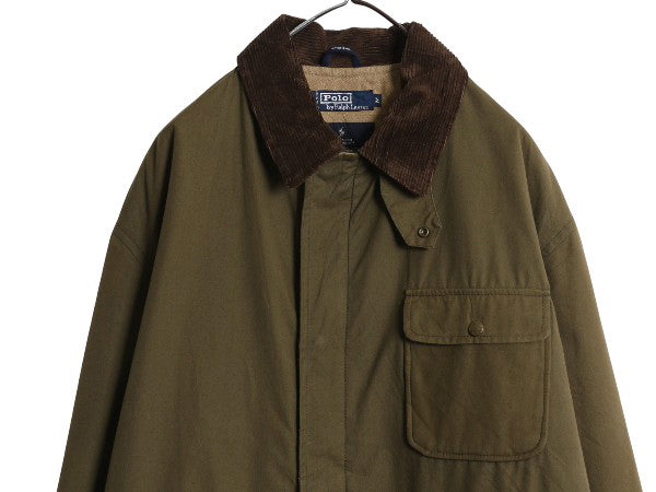 90s ★ ポロ ラルフローレン ハンティング ジャケット メンズ M / オールド カバーオール フィールド コート 中綿 キルティング コットン