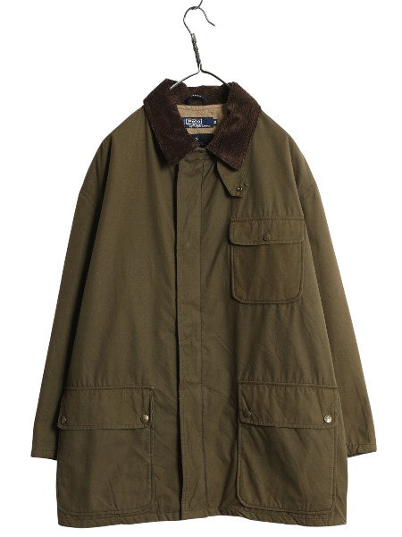 90s ★ ポロ ラルフローレン ハンティング ジャケット メンズ M / オールド カバーオール フィールド コート 中綿 キルティング コットン