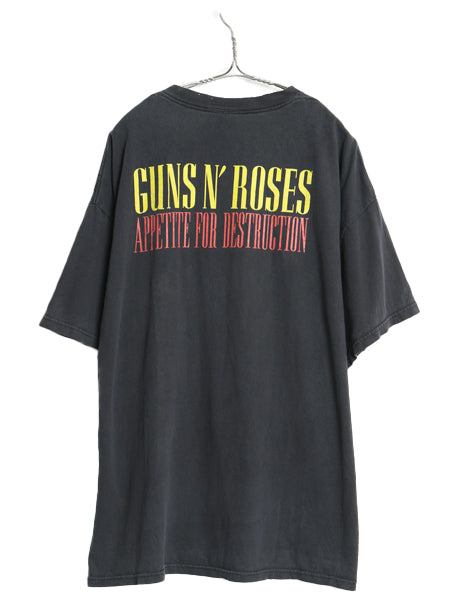 00s ガンズアンドローゼス イラスト プリント Tシャツ メンズ 2XL / オールド スカル グラフィック アート バンド ロック 大きいサイズ 黒