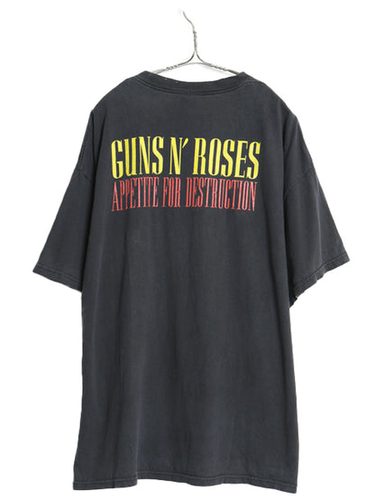 00s ガンズアンドローゼス イラスト プリント Tシャツ メンズ 2XL / オールド スカル グラフィック アート バンド ロック 大きいサイズ 黒