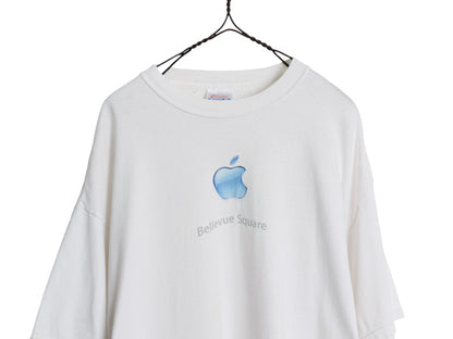 90s 00s ★ アップル ロゴ プリント Tシャツ メンズ XL / 古着 オールド 企業物 当時物 MAC コンピューター グラフィック イラスト 白