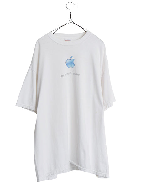 90s 00s ★ アップル ロゴ プリント Tシャツ メンズ XL / 古着 オールド 企業物 当時物 MAC コンピューター グラフィック イラスト 白