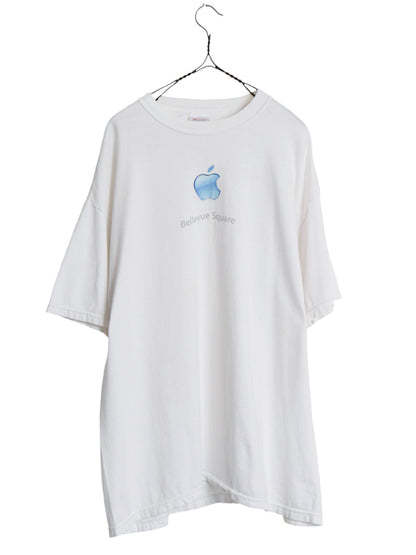 90s 00s ★ アップル ロゴ プリント Tシャツ メンズ XL / 古着 オールド 企業物 当時物 MAC コンピューター グラフィック イラスト 白