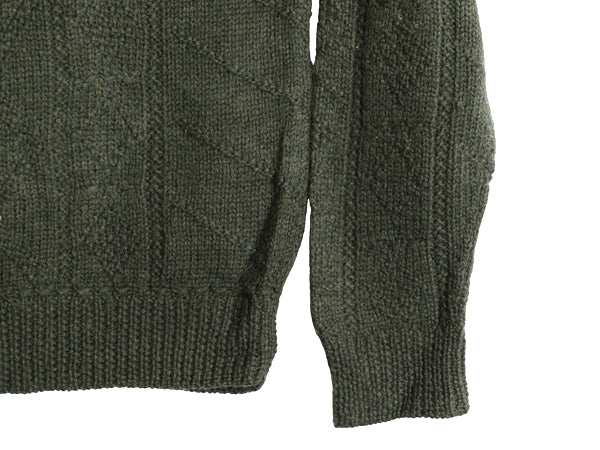 90s ジェイクルー ケーブル ニット セーター メンズ L / オールド 巨人タグ ウール 無地 フィッシャーマン アラン クルーネック ローゲージ