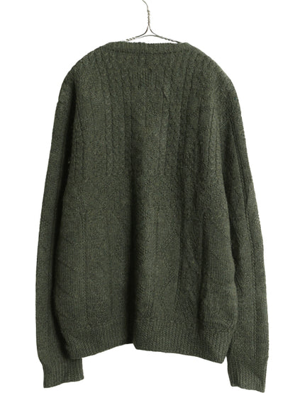 90s ジェイクルー ケーブル ニット セーター メンズ L / オールド 巨人タグ ウール 無地 フィッシャーマン アラン クルーネック ローゲージ