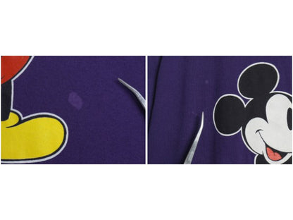 90s USA製 ミッキー プリント Tシャツ メンズ レディース L / 古着 オールド ディズニー オフィシャル キャラクター シングルステッチ 紫