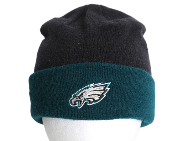 90's イーグルス ニット キャップ メンズ フリーサイズ オールド 帽子 当時物 NFL オフィシャル アクリル ウール 中綿入り アメフト ワッチ