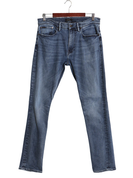 ポロ ラルフローレン デニム パンツ メンズ 32 32 / 古着 ヴィンテージ モデル スリム ストレート ジーンズ ジーパン 革パッチ ヒゲ アタリ