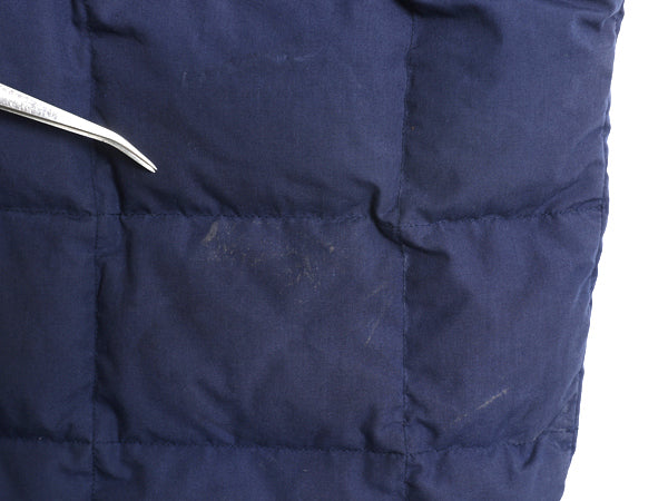 80s 90s ★ エディーバウアー ダウン ベスト メンズ S 古着 オールド ヴィンテージ 黒タグ 重ね着 前開き フルジップ キルティング 無地 青