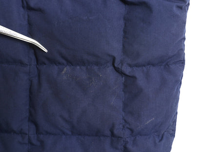 80s 90s ★ エディーバウアー ダウン ベスト メンズ S 古着 オールド ヴィンテージ 黒タグ 重ね着 前開き フルジップ キルティング 無地 青