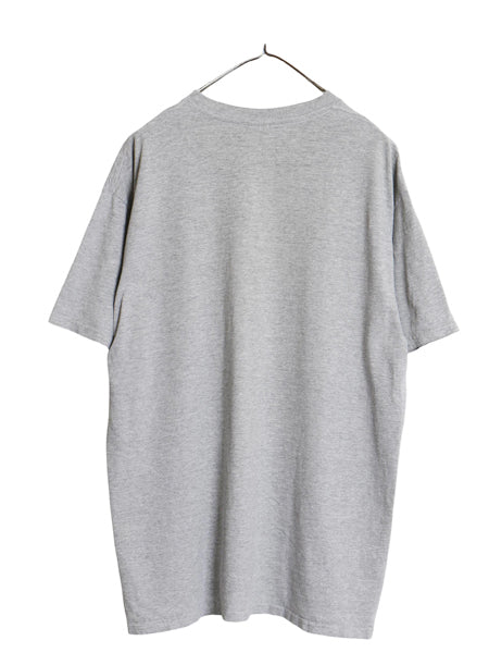 90s ナイキ プリント Tシャツ メンズ L / オールド ワンポイント スモール スウッシュ カットソー クルーネック シンプル ゆったり グレー