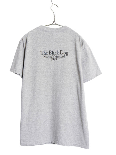 90s USA製 The Black Dog ドッグ イラスト プリント Tシャツ メンズ レディース M オールド アニマル キャラクター アート グラフィック 灰
