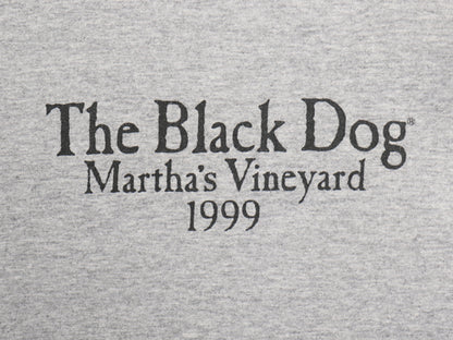90s USA製 The Black Dog ドッグ イラスト プリント Tシャツ メンズ レディース M オールド アニマル キャラクター アート グラフィック 灰