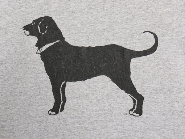 90s USA製 The Black Dog ドッグ イラスト プリント Tシャツ メンズ レディース M オールド アニマル キャラクター アート グラフィック 灰