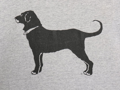 90s USA製 The Black Dog ドッグ イラスト プリント Tシャツ メンズ レディース M オールド アニマル キャラクター アート グラフィック 灰