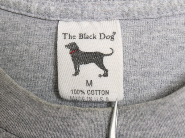90s USA製 The Black Dog ドッグ イラスト プリント Tシャツ メンズ レディース M オールド アニマル キャラクター アート グラフィック 灰