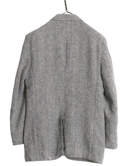 80s USA製 ハリスツイード テーラード ジャケット メンズ M 程/ ヴィンテージ ブレザー ツイード ウール マルチカラー トラッド カジュアル