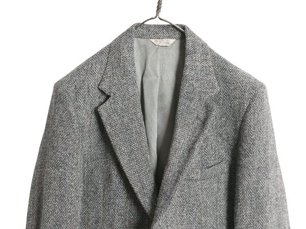 80s USA製 ハリスツイード テーラード ジャケット メンズ M 程/ ヴィンテージ ブレザー ツイード ウール マルチカラー トラッド カジュアル