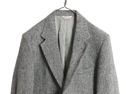 80s USA製 ハリスツイード テーラード ジャケット メンズ M 程/ ヴィンテージ ブレザー ツイード ウール マルチカラー トラッド カジュアル