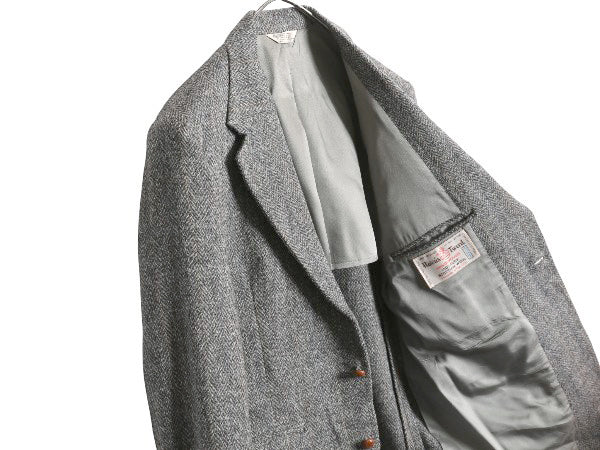 80s USA製 ハリスツイード テーラード ジャケット メンズ M 程/ ヴィンテージ ブレザー ツイード ウール マルチカラー トラッド カジュアル