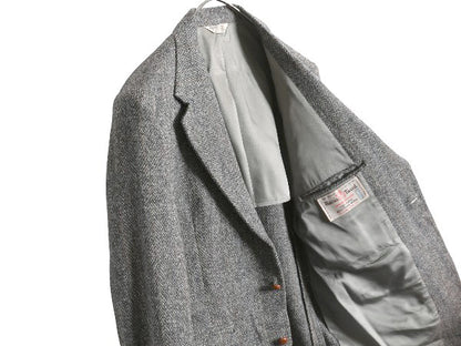 80s USA製 ハリスツイード テーラード ジャケット メンズ M 程/ ヴィンテージ ブレザー ツイード ウール マルチカラー トラッド カジュアル