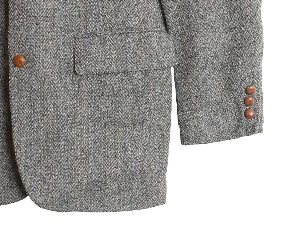 80s USA製 ハリスツイード テーラード ジャケット メンズ M 程/ ヴィンテージ ブレザー ツイード ウール マルチカラー トラッド カジュアル