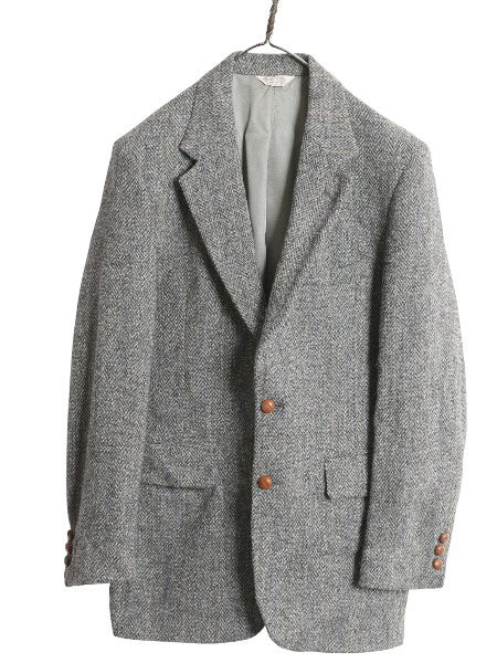 80s USA製 ハリスツイード テーラード ジャケット メンズ M 程/ ヴィンテージ ブレザー ツイード ウール マルチカラー トラッド カジュアル