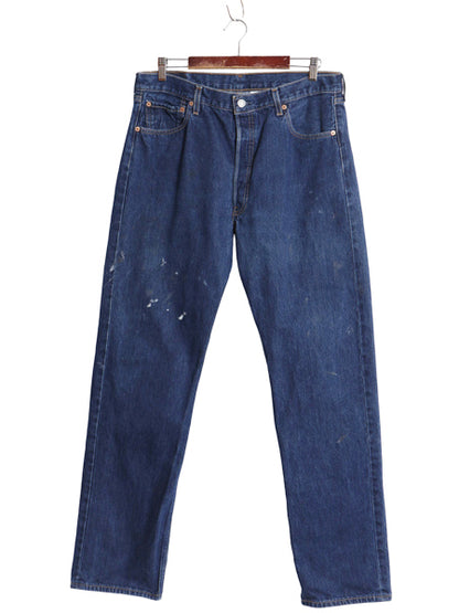 00s リーバイス 501 デニム パンツ メンズ 36 34 古着 オールド ジーンズ ジーパン ストレート ボタンフライ 赤タブ ボトムス ペンキ 濃紺