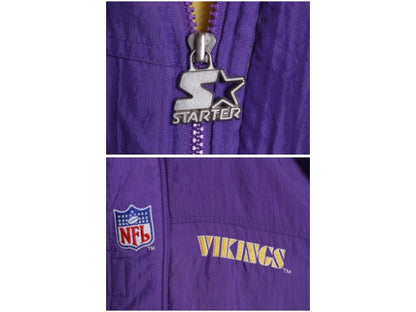 90s スターター バイキングス 中綿 ナイロン ジャケット メンズ L / オールド NFL オフィシャル アメフト スタジャン ブルゾン ハイネック