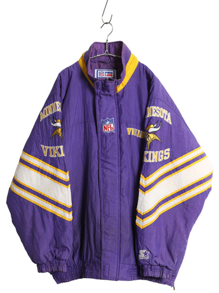 90s スターター バイキングス 中綿 ナイロン ジャケット メンズ L / オールド NFL オフィシャル アメフト スタジャン ブルゾン ハイネック