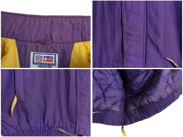 90s スターター バイキングス 中綿 ナイロン ジャケット メンズ L / オールド NFL オフィシャル アメフト スタジャン ブルゾン ハイネック