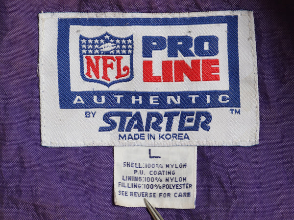 90s スターター バイキングス 中綿 ナイロン ジャケット メンズ L / オールド NFL オフィシャル アメフト スタジャン ブルゾン ハイネック