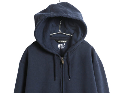 US企画 カーハート フルジップ スウェット フード パーカー メンズ XL / 古着 トレーナー ヘビーウェイト 大きいサイズ 裏起毛 撥水加工 紺