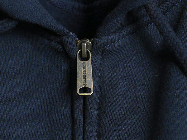 US企画 カーハート フルジップ スウェット フード パーカー メンズ XL / 古着 トレーナー ヘビーウェイト 大きいサイズ 裏起毛 撥水加工 紺