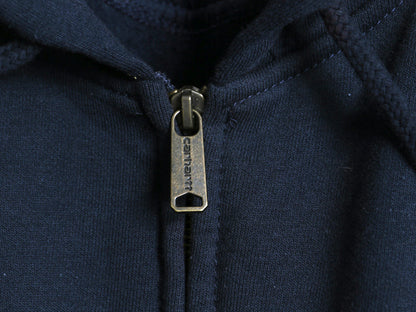 US企画 カーハート フルジップ スウェット フード パーカー メンズ XL / 古着 トレーナー ヘビーウェイト 大きいサイズ 裏起毛 撥水加工 紺