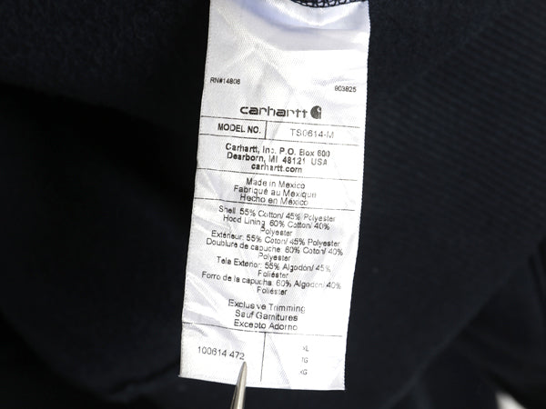 US企画 カーハート フルジップ スウェット フード パーカー メンズ XL / 古着 トレーナー ヘビーウェイト 大きいサイズ 裏起毛 撥水加工 紺
