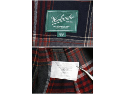 ウールリッチ コットン ツイル 長袖 シャツ ジャケット メンズ M / アウトドア 中綿 チェック フランネル ライナー ポケット付き ネイビー