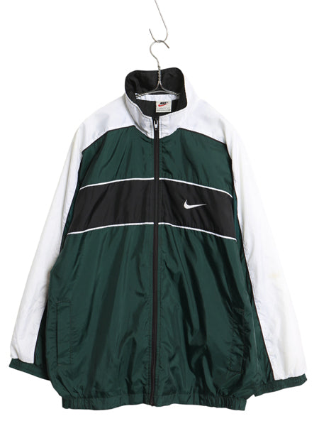 90s ナイキ フルジップ ナイロン トラック ジャケット キッズ XL メンズ M / オールド ウィンドブレーカー スウッシュ ジャンパー ブルゾン